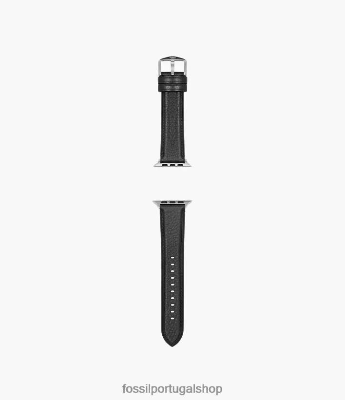 Fossil homens Pulseira de couro de 42 mm/44 mm/45 mm para Apple Watch preto acessório 40NJ6Z1498