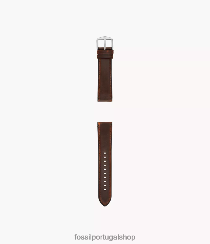 Fossil homens Pulseira de couro e borracha de 22 mm marrom escuro acessório 40NJ6Z1473