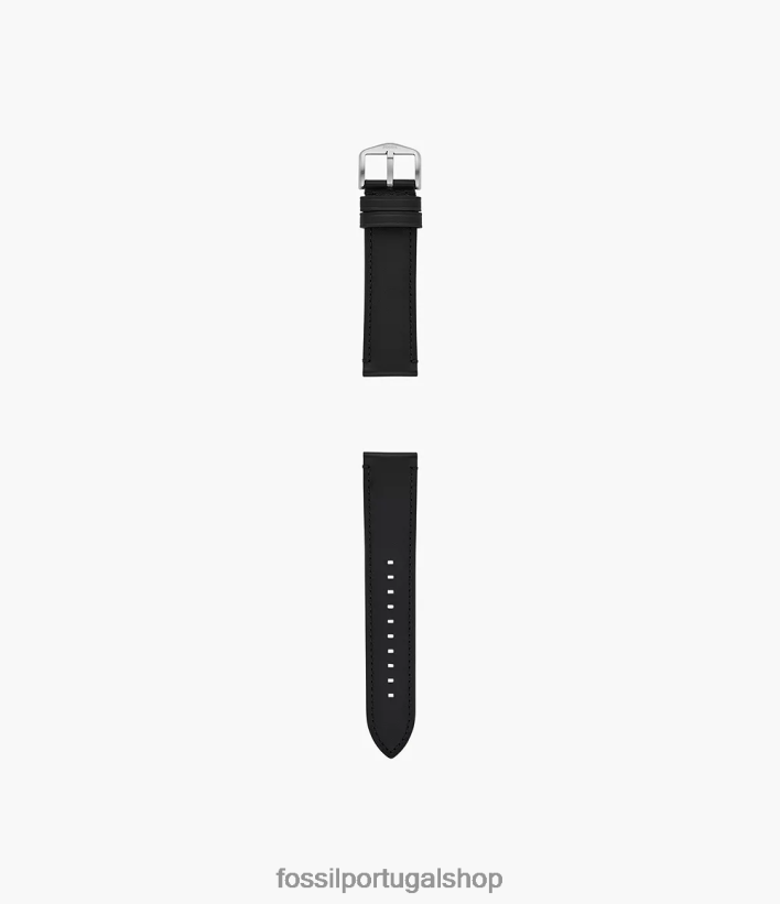 Fossil homens Pulseira de couro leve de 22 mm preto acessório 40NJ6Z1478