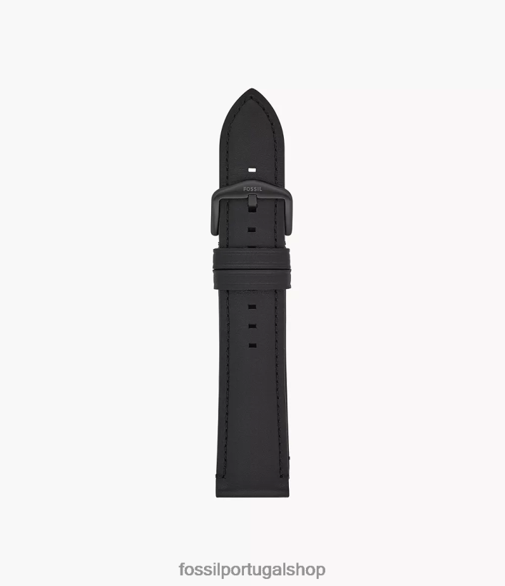 Fossil homens Pulseira de couro leve de 22 mm preto acessório 40NJ6Z1481