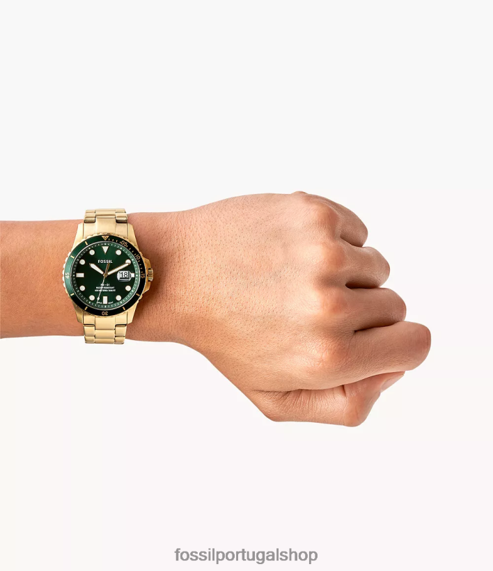 Fossil homens fb-01 relógio de aço inoxidável com data de três ponteiros tom de ouro assistir 40NJ6Z1345