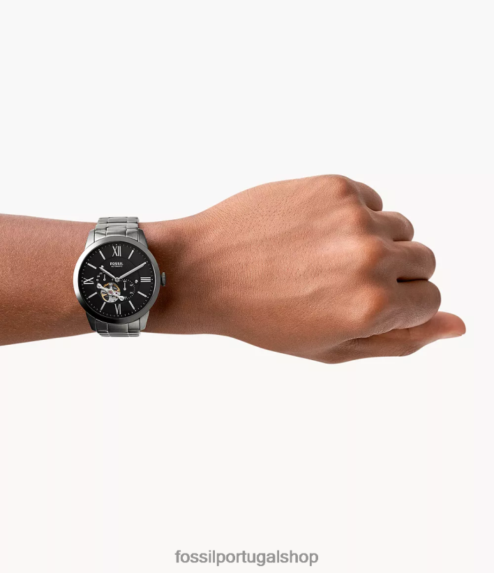 Fossil homens relógio automático de aço inoxidável do cidadão fumaça assistir 40NJ6Z1360
