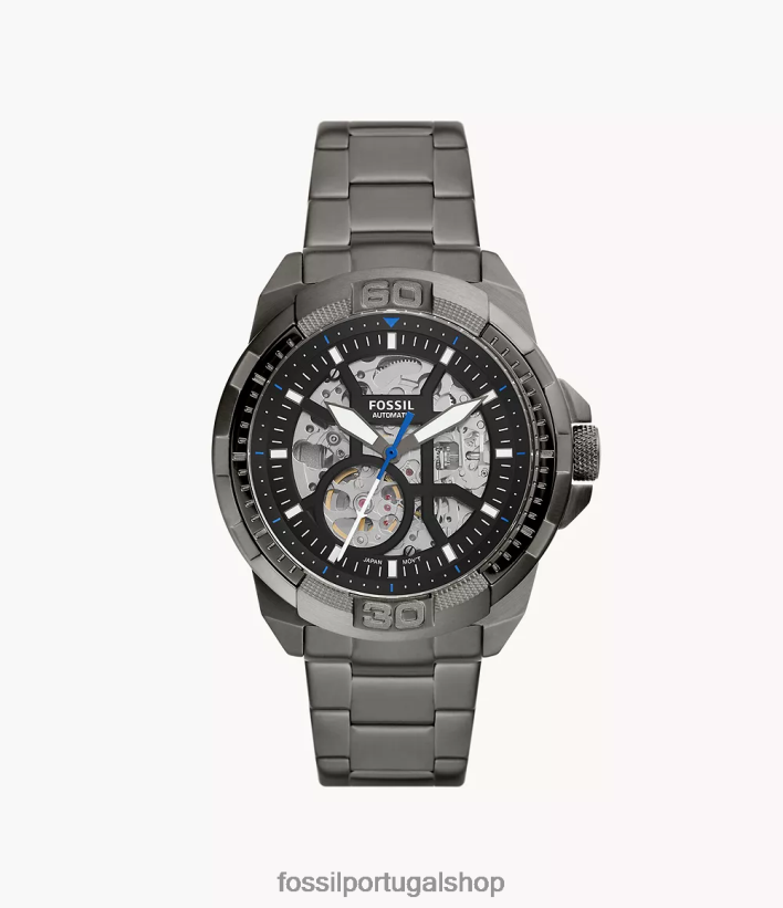 Fossil homens relógio bronson automático em aço inoxidável fumaça assistir 40NJ6Z1388