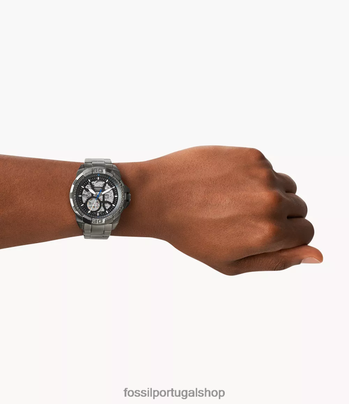 Fossil homens relógio bronson automático em aço inoxidável fumaça assistir 40NJ6Z1388