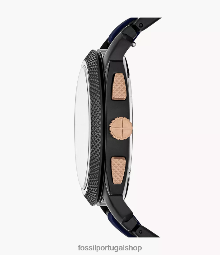 Fossil homens relógio de aço inoxidável da máquina dois tons assistir 40NJ6Z1526