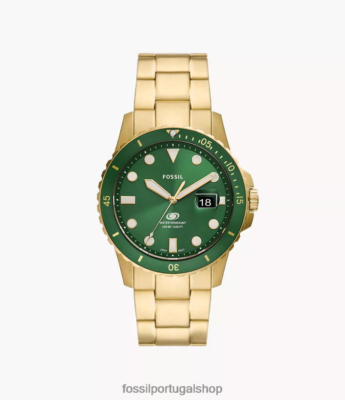 Fossil homens relógio de três ponteiros em aço inoxidável com data azul assistir 40NJ6Z1350