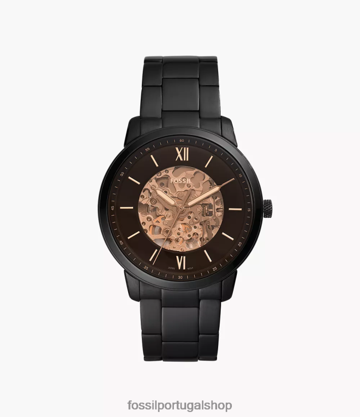 Fossil homens relógio neutro automático em aço inoxidável preto assistir 40NJ6Z1381