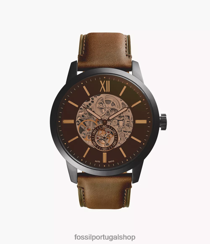 Fossil homens relógio de couro automático de 48mm do cidadão marrom assistir 40NJ6Z1448