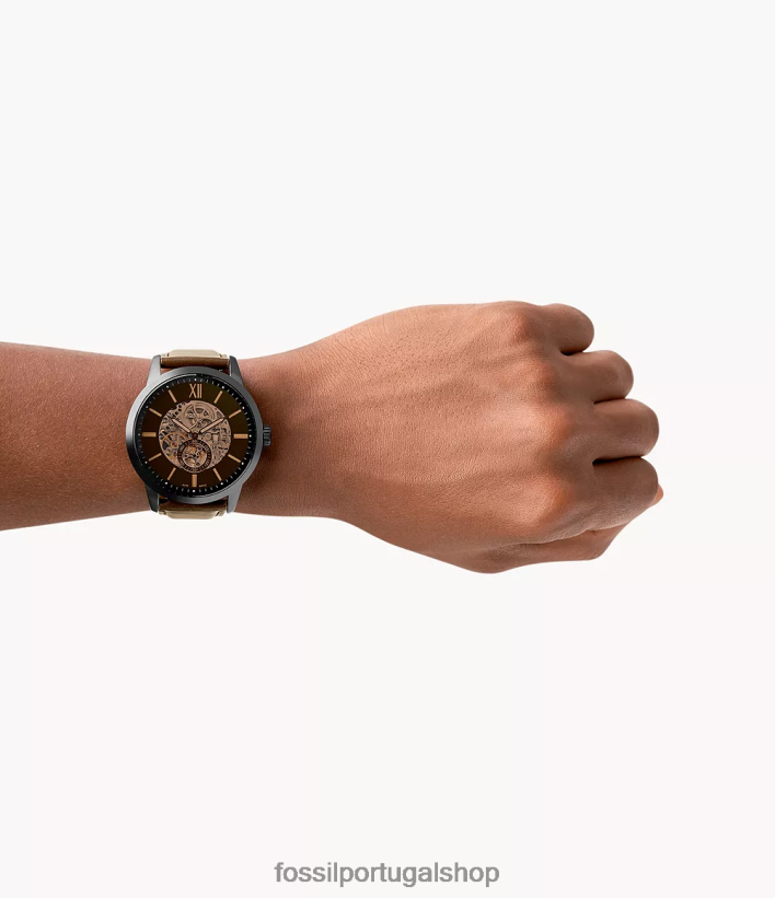 Fossil homens relógio de couro automático de 48mm do cidadão marrom assistir 40NJ6Z1448