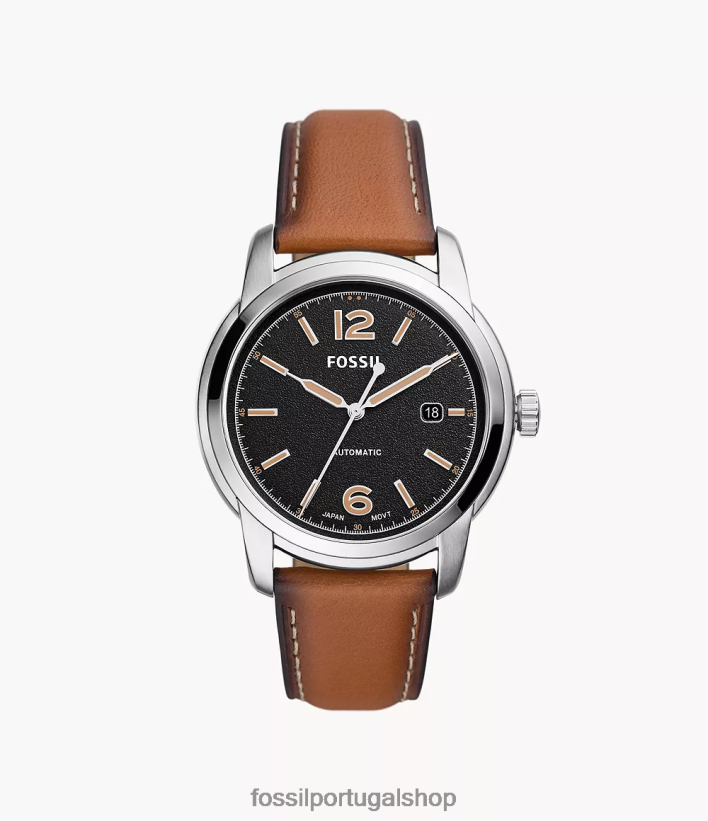 Fossil homens relógio de couro automático legado bagagem assistir 40NJ6Z1452
