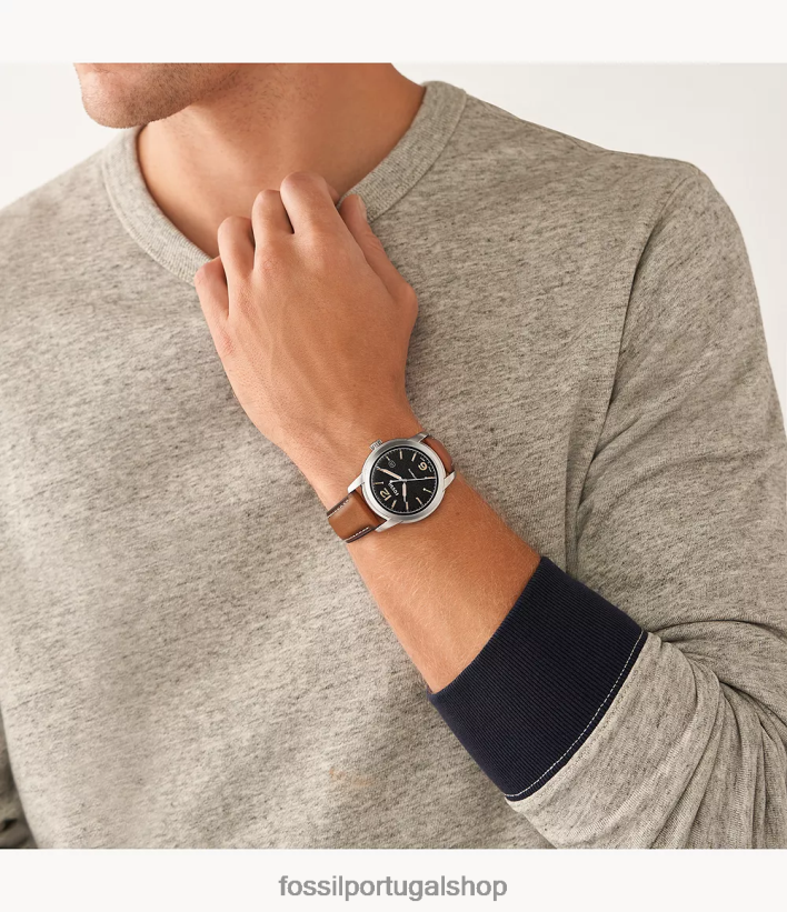 Fossil homens relógio de couro automático legado bagagem assistir 40NJ6Z1452