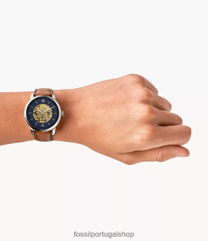 Fossil homens relógio de couro automático neutro bagagem assistir 40NJ6Z1441