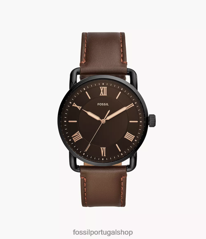 Fossil homens relógio de couro com três ponteiros copeland de 42 mm marrom assistir 40NJ6Z1426