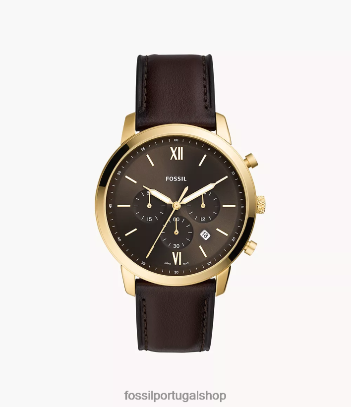 Fossil homens relógio de couro cronógrafo neutro marrom assistir 40NJ6Z1416