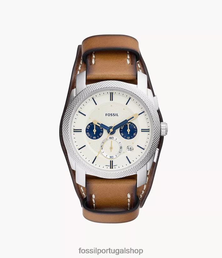 Fossil homens relógio de couro litehide com cronógrafo automático bronzeado assistir 40NJ6Z1440