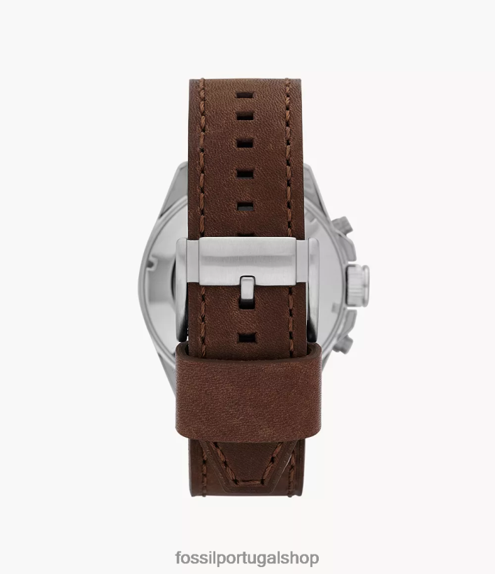 Fossil homens relógio decker cronógrafo couro marrom assistir 40NJ6Z1432