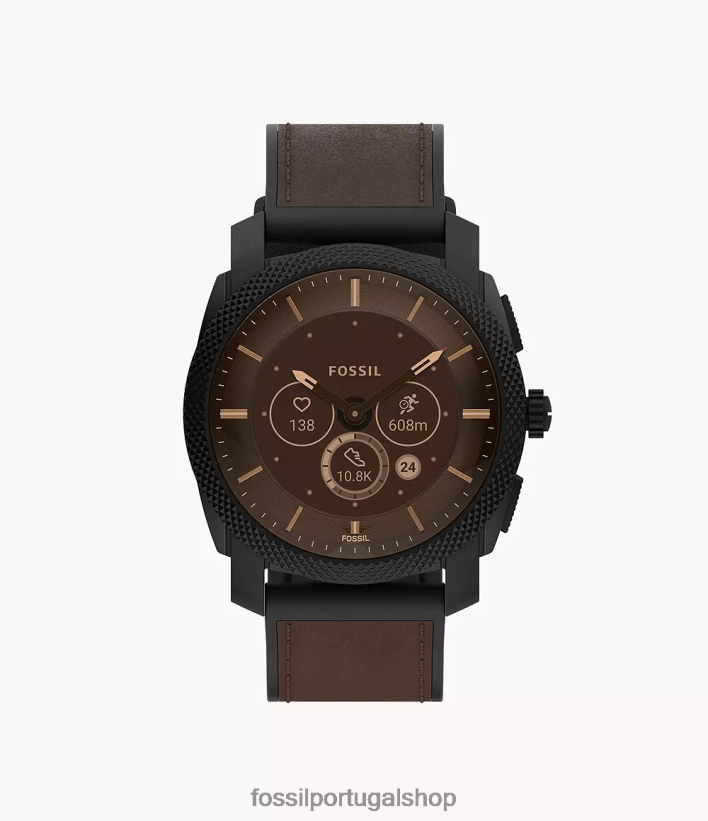 Fossil homens couro smartwatch híbrido de geração 6 da máquina marrom escuro assistir 40NJ6Z1334