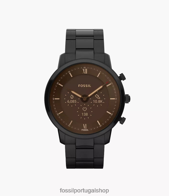 Fossil homens smartwatch híbrido neutro gen 6 em aço inoxidável preto assistir 40NJ6Z1336