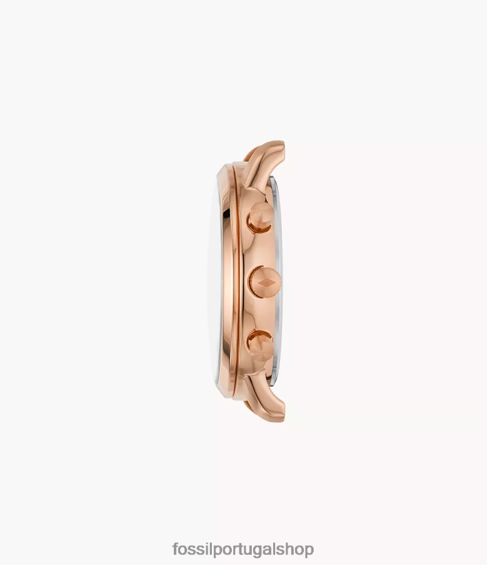 Fossil mulheres caixa de relógio de aço inoxidável cronógrafo neutro tom de ouro rosa acessório 40NJ6Z81
