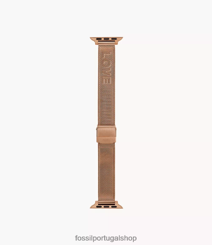 Fossil mulheres Faixa de malha de aço inoxidável de 38mm/40mm/41mm para apple watch tom de ouro rosa acessório 40NJ6Z257