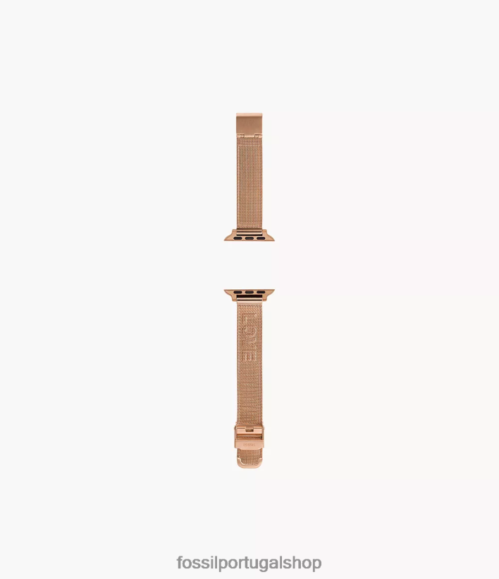 Fossil mulheres Faixa de malha de aço inoxidável de 38mm/40mm/41mm para apple watch tom de ouro rosa acessório 40NJ6Z257