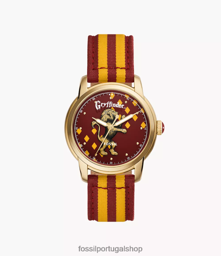 Fossil mulheres Harry Potter, edição limitada, relógio de nylon da Grifinória com três ponteiros vermelho amarelo acessório 40NJ6Z176