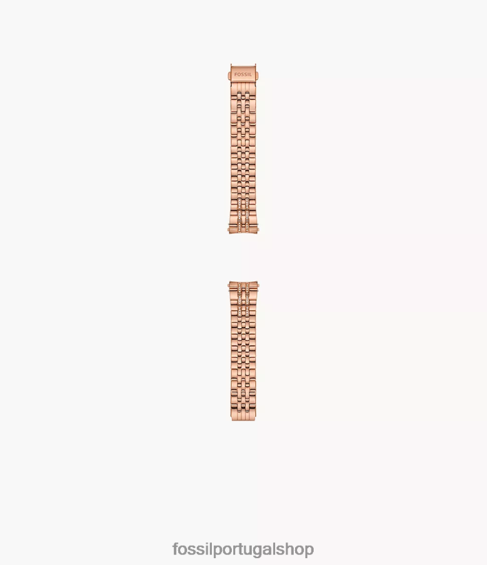 Fossil mulheres Pulseira de aço inoxidável de 18mm tom de ouro rosa acessório 40NJ6Z250