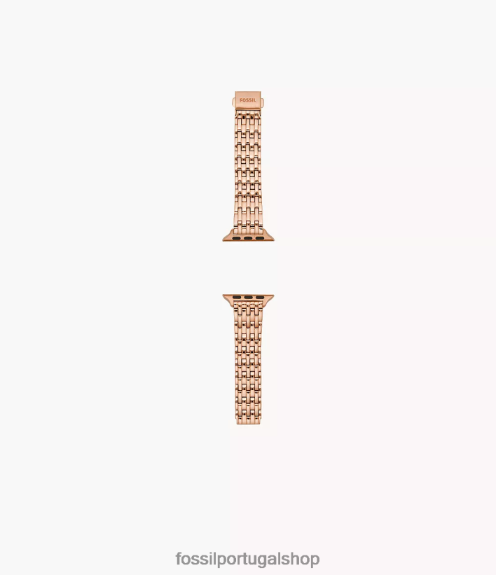 Fossil mulheres Pulseira de aço inoxidável de 38 mm/40 mm/41 mm para Apple Watch tom de ouro rosa acessório 40NJ6Z169