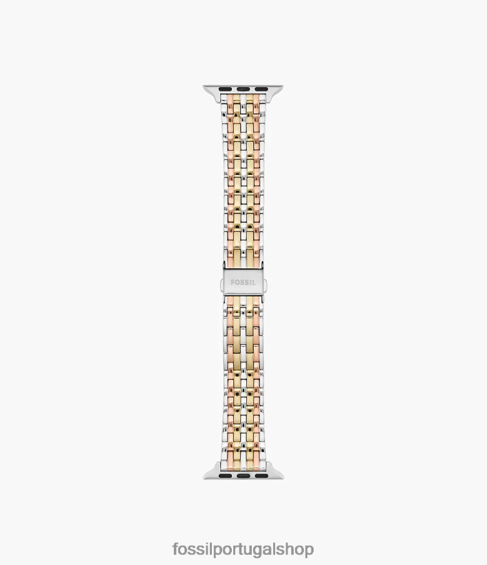 Fossil mulheres Pulseira de aço inoxidável de 38 mm/40 mm/41 mm para Apple Watch tri-tom acessório 40NJ6Z171