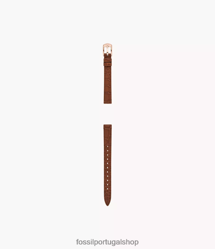 Fossil mulheres Pulseira de couro leve de 12 mm crocodilo marrom acessório 40NJ6Z123