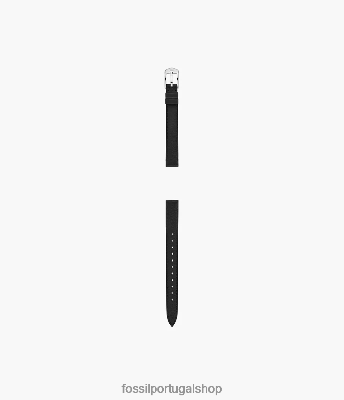 Fossil mulheres Pulseira de couro leve de 12 mm preto acessório 40NJ6Z125