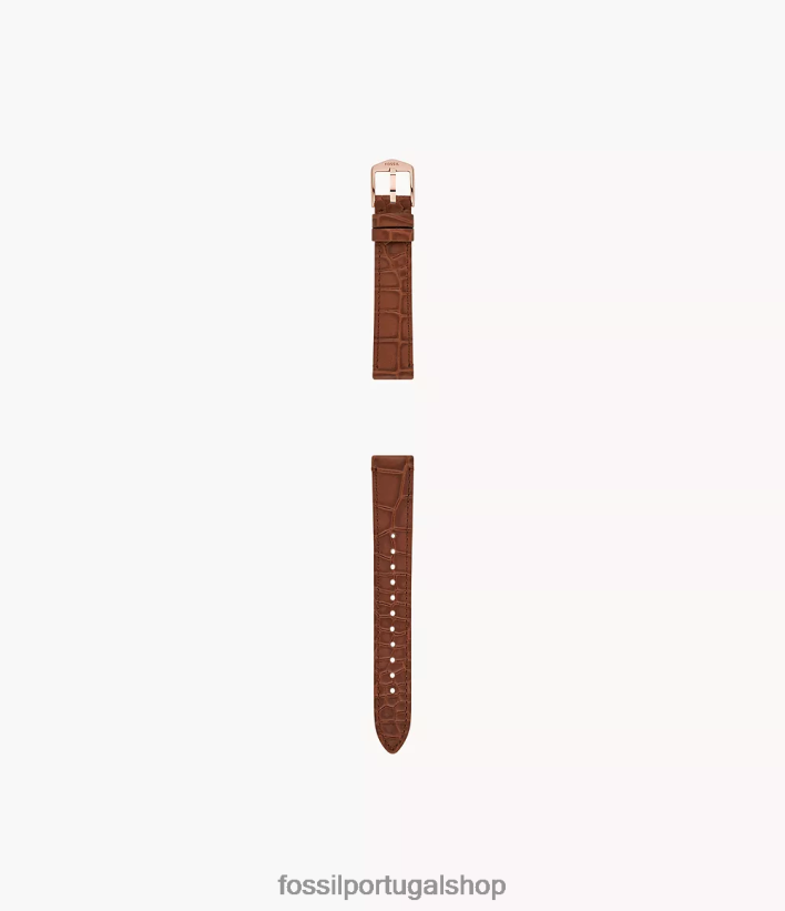 Fossil mulheres Pulseira de couro leve de 16 mm crocodilo marrom acessório 40NJ6Z138