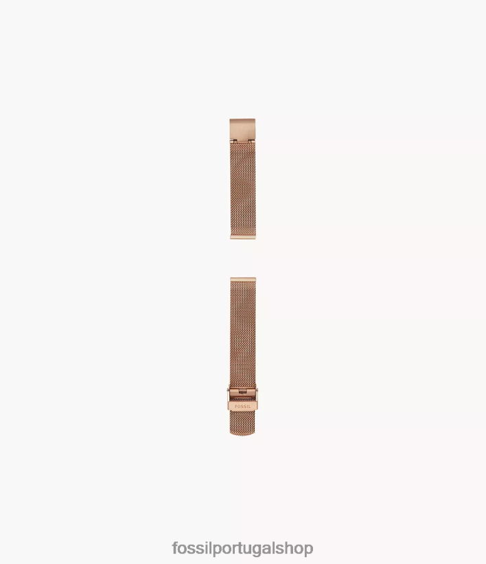 Fossil mulheres Pulseira de malha de aço de 16 mm tom de ouro rosa acessório 40NJ6Z134