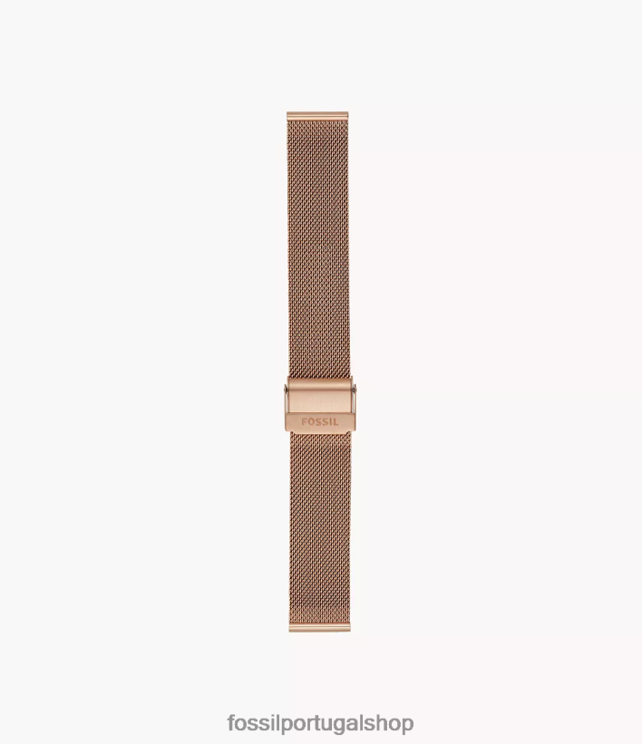 Fossil mulheres Pulseira de malha de aço de 18mm tom de ouro rosa acessório 40NJ6Z141