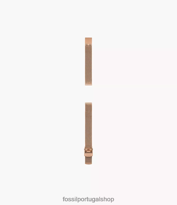 Fossil mulheres Pulseira de malha de aço inoxidável de 12 mm tom de ouro rosa acessório 40NJ6Z127