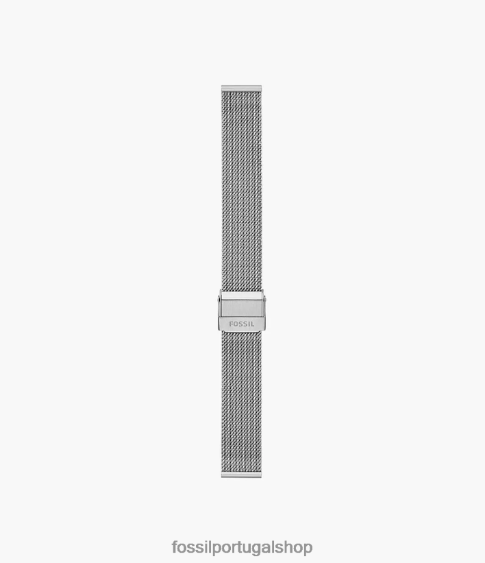 Fossil mulheres Pulseira de malha de aço inoxidável de 16 mm prata acessório 40NJ6Z135