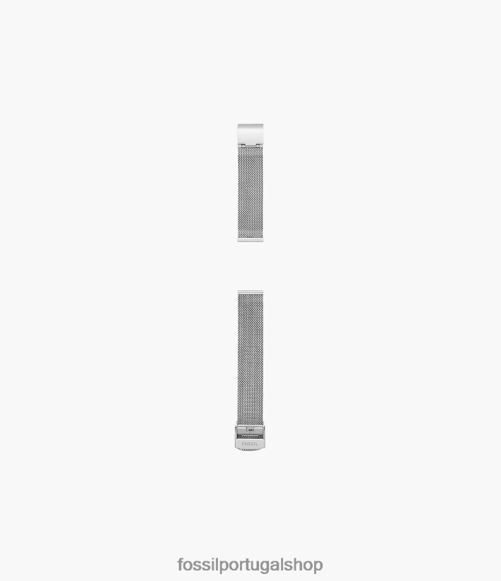 Fossil mulheres Pulseira de malha de aço inoxidável de 16 mm prata acessório 40NJ6Z135