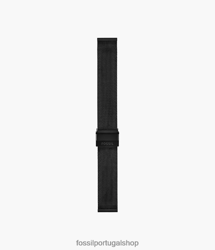 Fossil mulheres Pulseira de malha de aço inoxidável de 18 mm preto acessório 40NJ6Z143