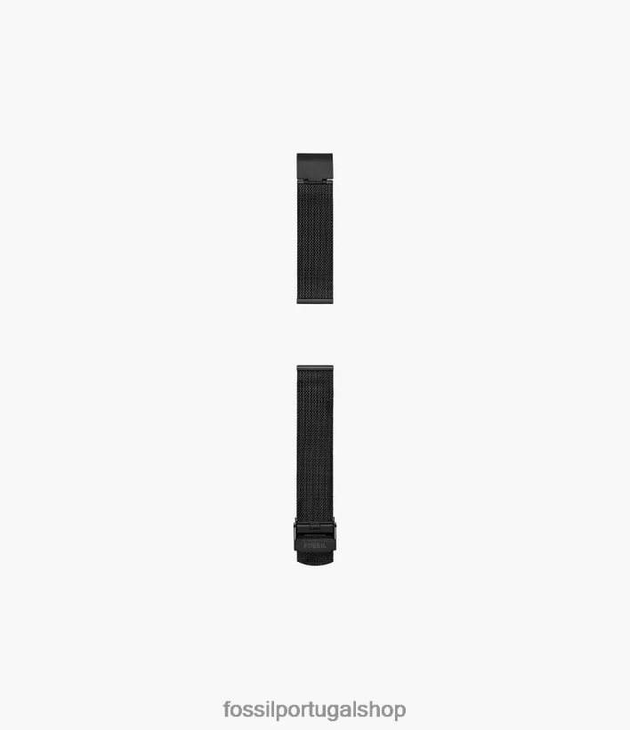 Fossil mulheres Pulseira de malha de aço inoxidável de 18 mm preto acessório 40NJ6Z143