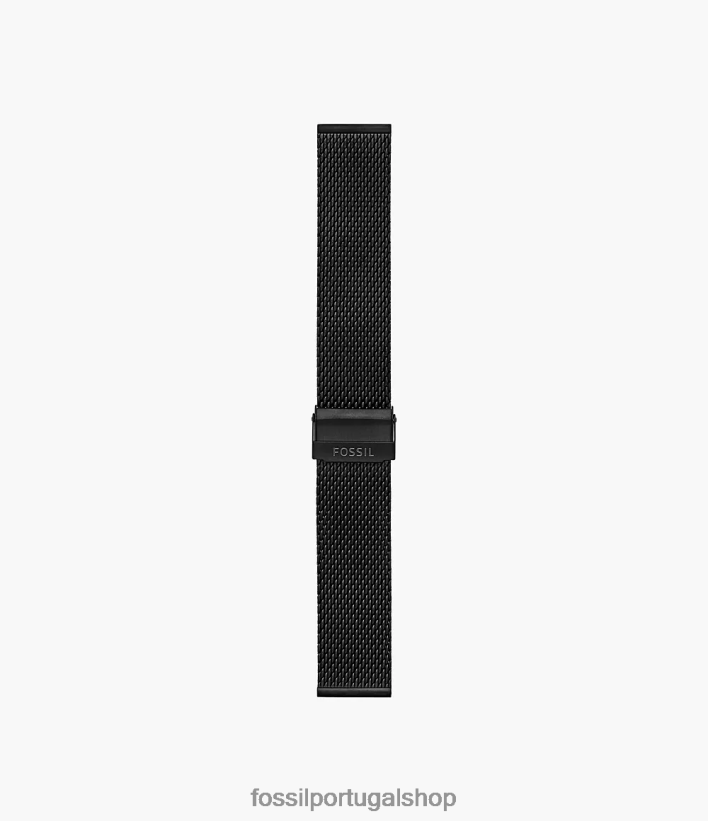 Fossil mulheres Pulseira de malha de aço inoxidável de 22 mm preto acessório 40NJ6Z164