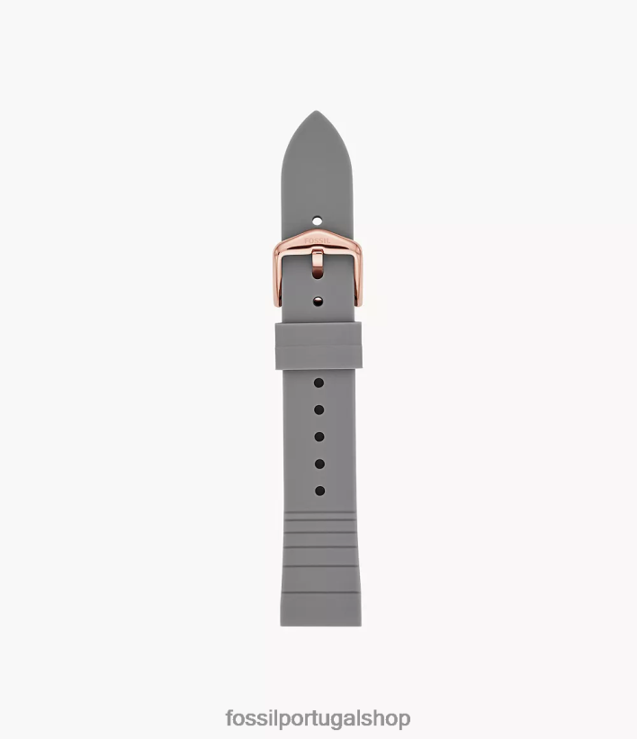 Fossil mulheres Pulseira de silicone de 18mm cinza acessório 40NJ6Z150