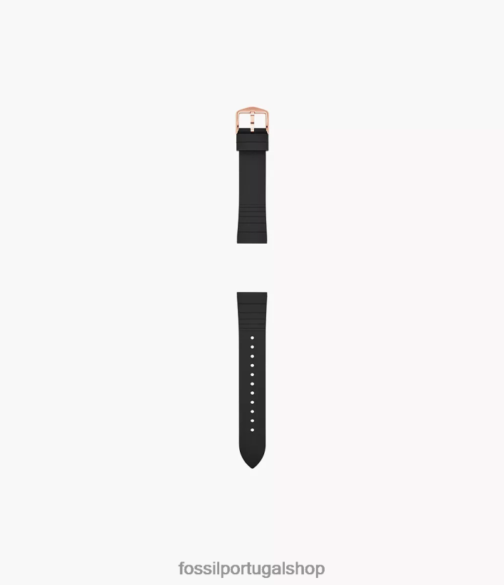 Fossil mulheres Pulseira de silicone de 18mm preto acessório 40NJ6Z153