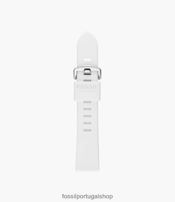 Fossil mulheres Pulseira de silicone de 20mm branco acessório 40NJ6Z159