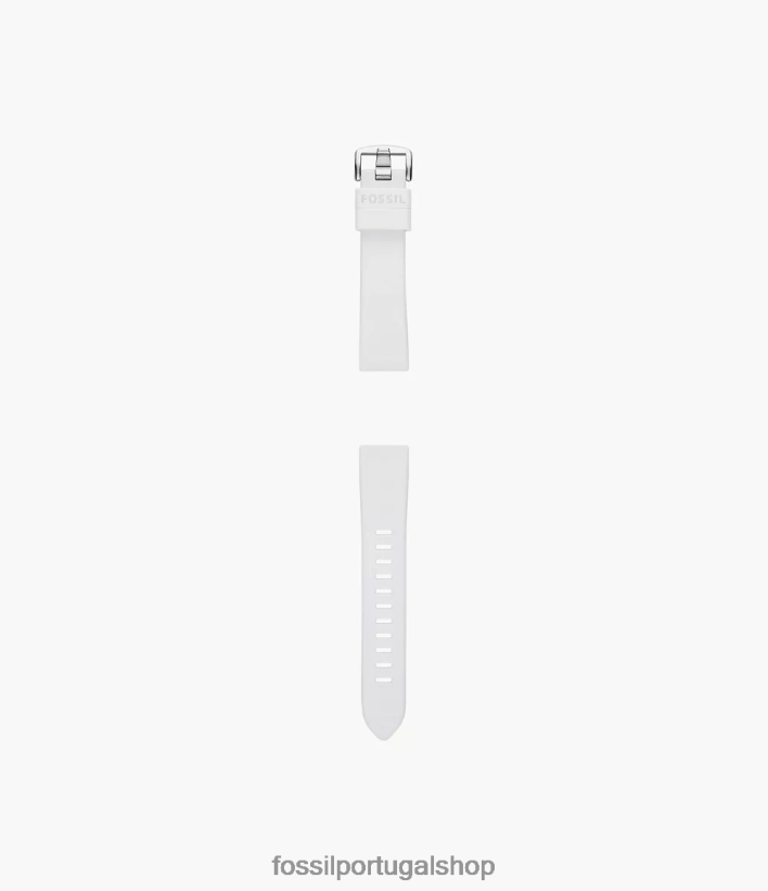 Fossil mulheres Pulseira de silicone de 20mm branco acessório 40NJ6Z159