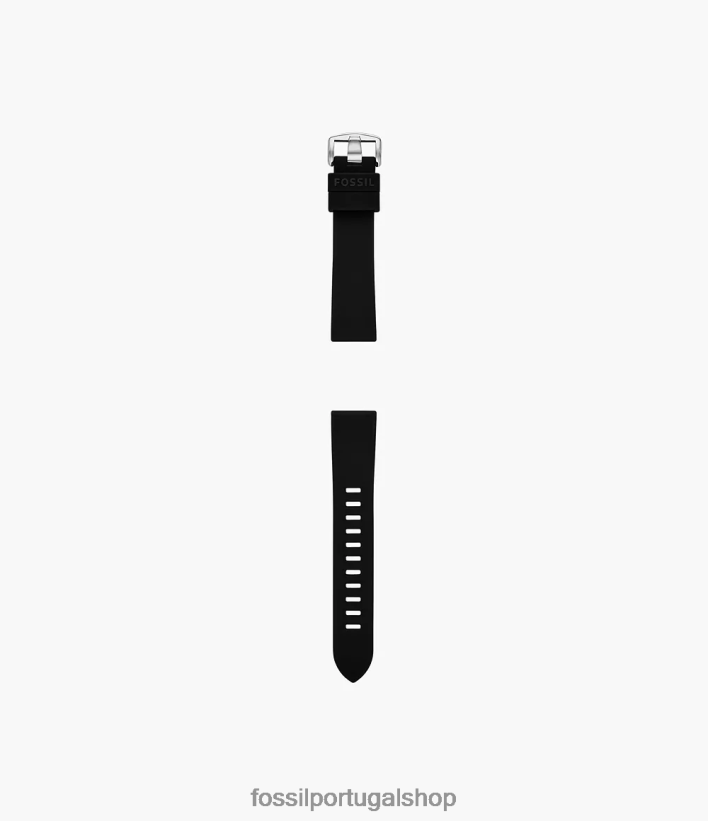 Fossil mulheres Pulseira de silicone de 20mm preto acessório 40NJ6Z161