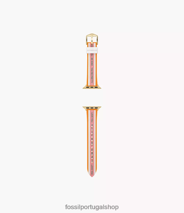 Fossil mulheres Pulseira de silicone de 38mm/40mm/41mm para apple watch laranja acessório 40NJ6Z267