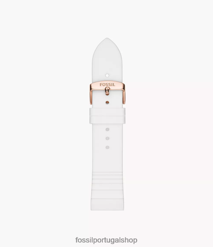 Fossil mulheres pulseira de relógio de silicone de 22 mm branco acessório 40NJ6Z166