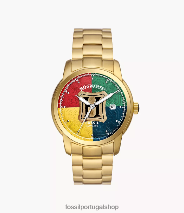 Fossil mulheres edição limitada relógio harry potter automático em aço inoxidável tom de ouro assistir 40NJ6Z177