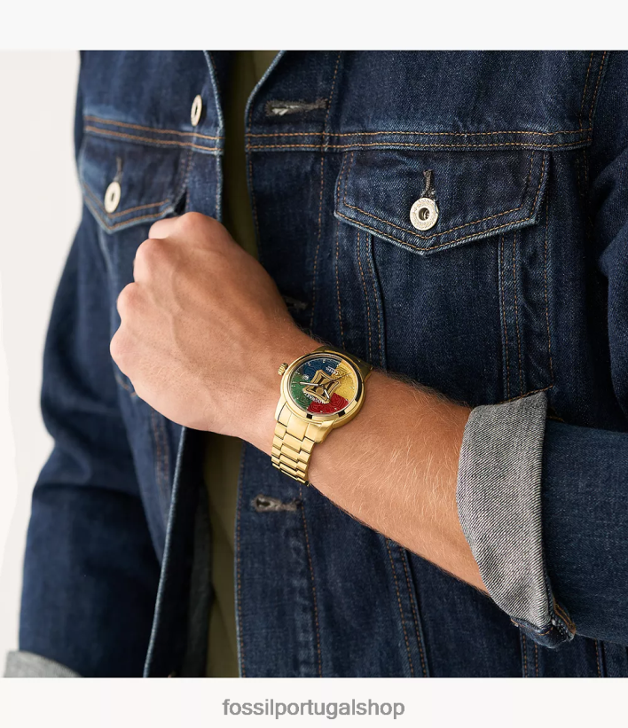 Fossil mulheres edição limitada relógio harry potter automático em aço inoxidável tom de ouro assistir 40NJ6Z177
