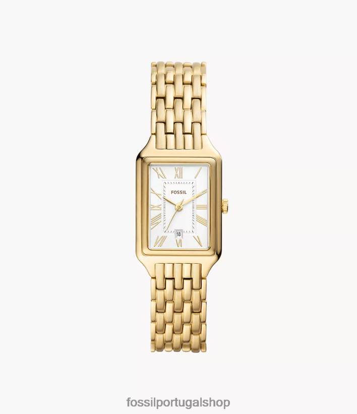 Fossil mulheres raquel relógio de três ponteiros em aço inoxidável tom de ouro assistir 40NJ6Z38